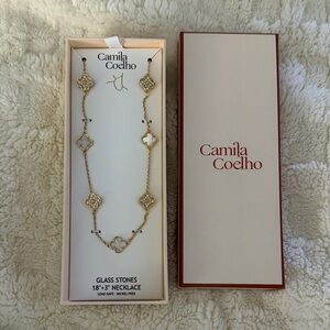 Camila Coelho Rose Gold Clover Necklace